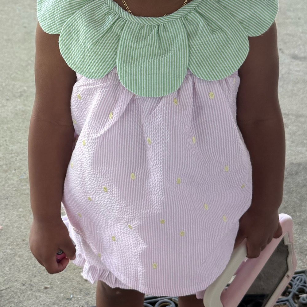 Green and Pink girls strawberry outfit